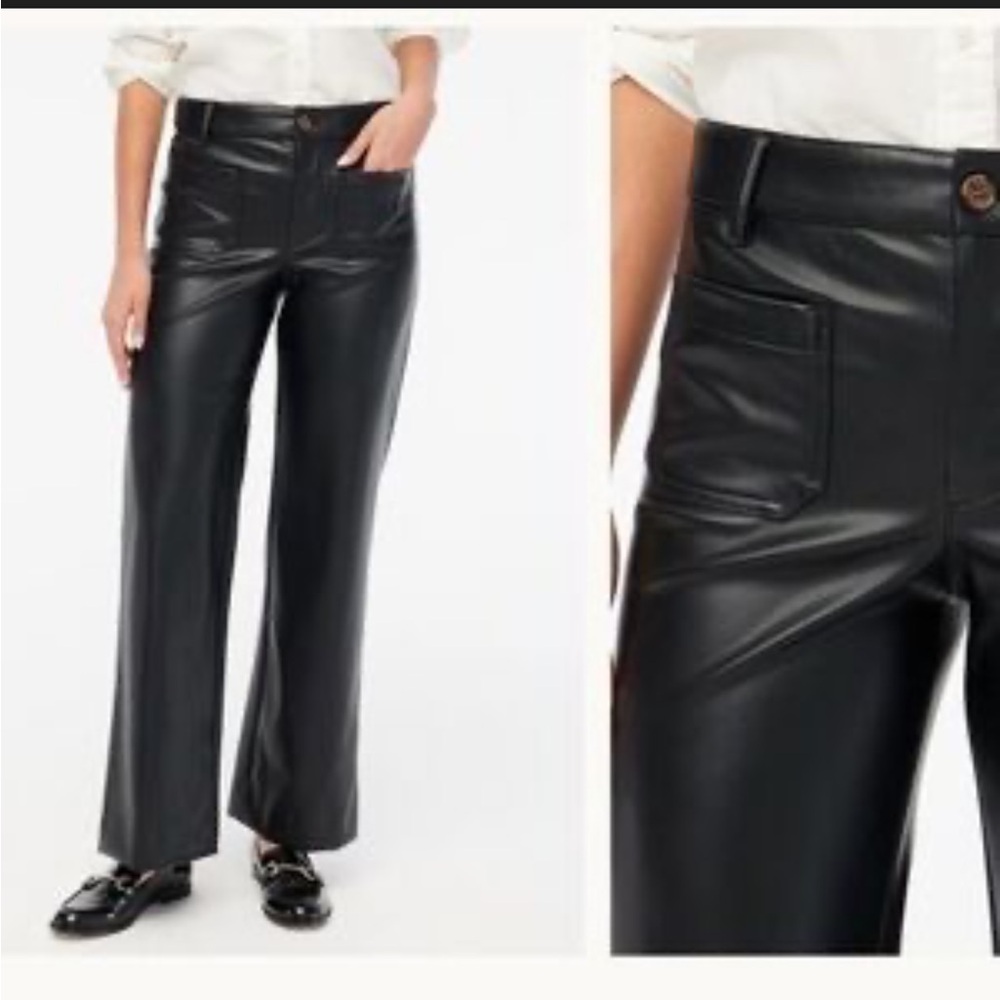 J. Crew Black Faux Leather Pants